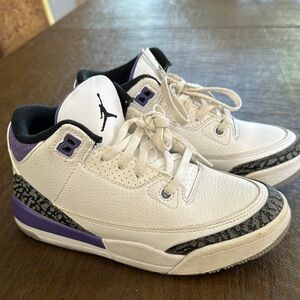 Air Jordan White and Purple Sneakers